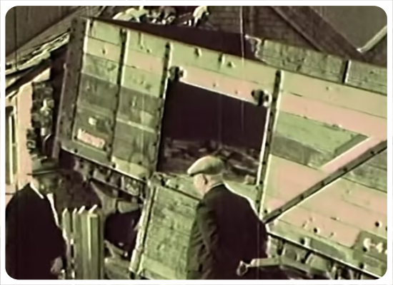 Crashed railway wagon at Wimborne Minster