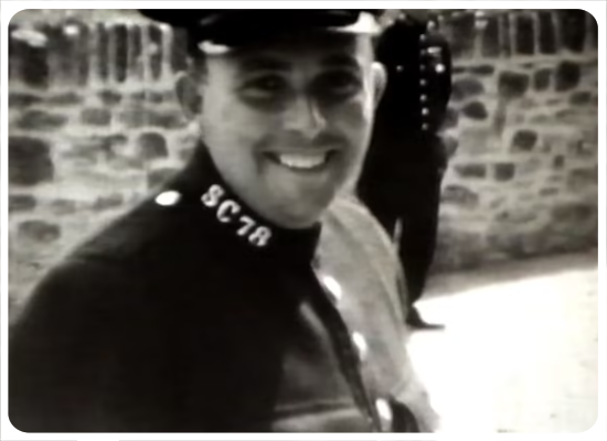Sherborne policeman looks at camera